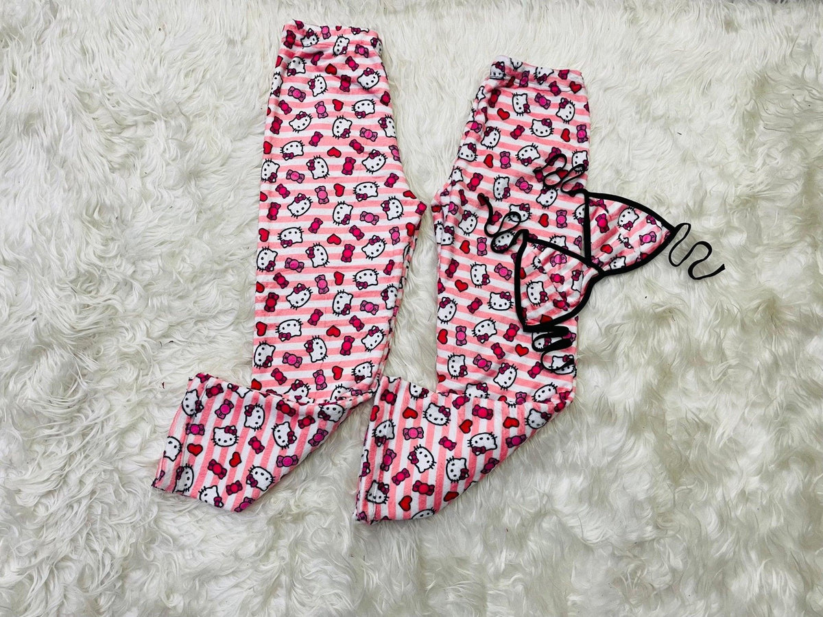 Hello Kitty Rayado Duo De Pijama Afelpada