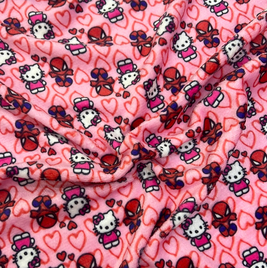 Plush hello Kitty Spider-Man throw