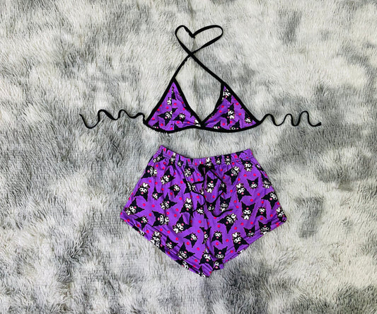 short con top Kuromy (fondo morado)