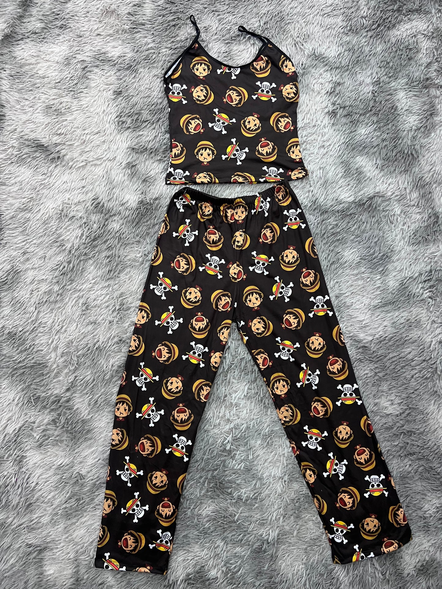 one piece luffy blusa con pantalón pijama de dama