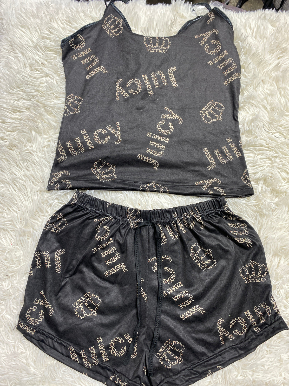 Juicy letras leopardo Unitalla Blusa Con Short brush