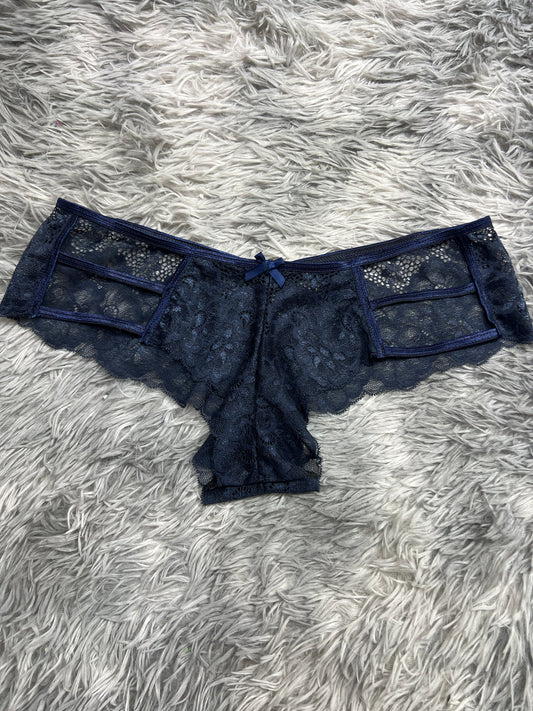 tanga de dama con líneas delanteras azul oscuro
