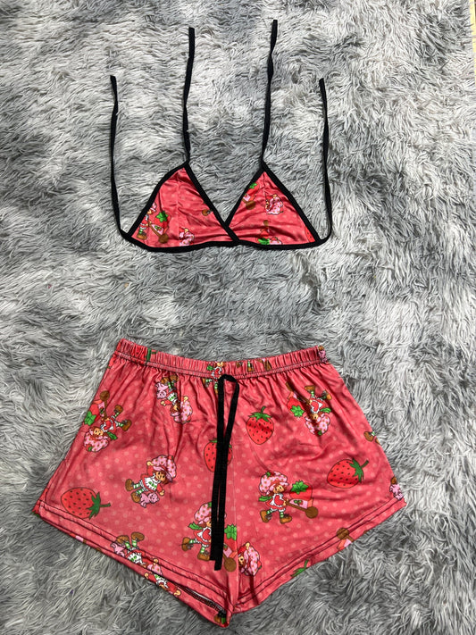 rosita fresita fresa grande Top con short unitalla de brush