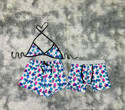 short con top y Boxer Stich y su novia