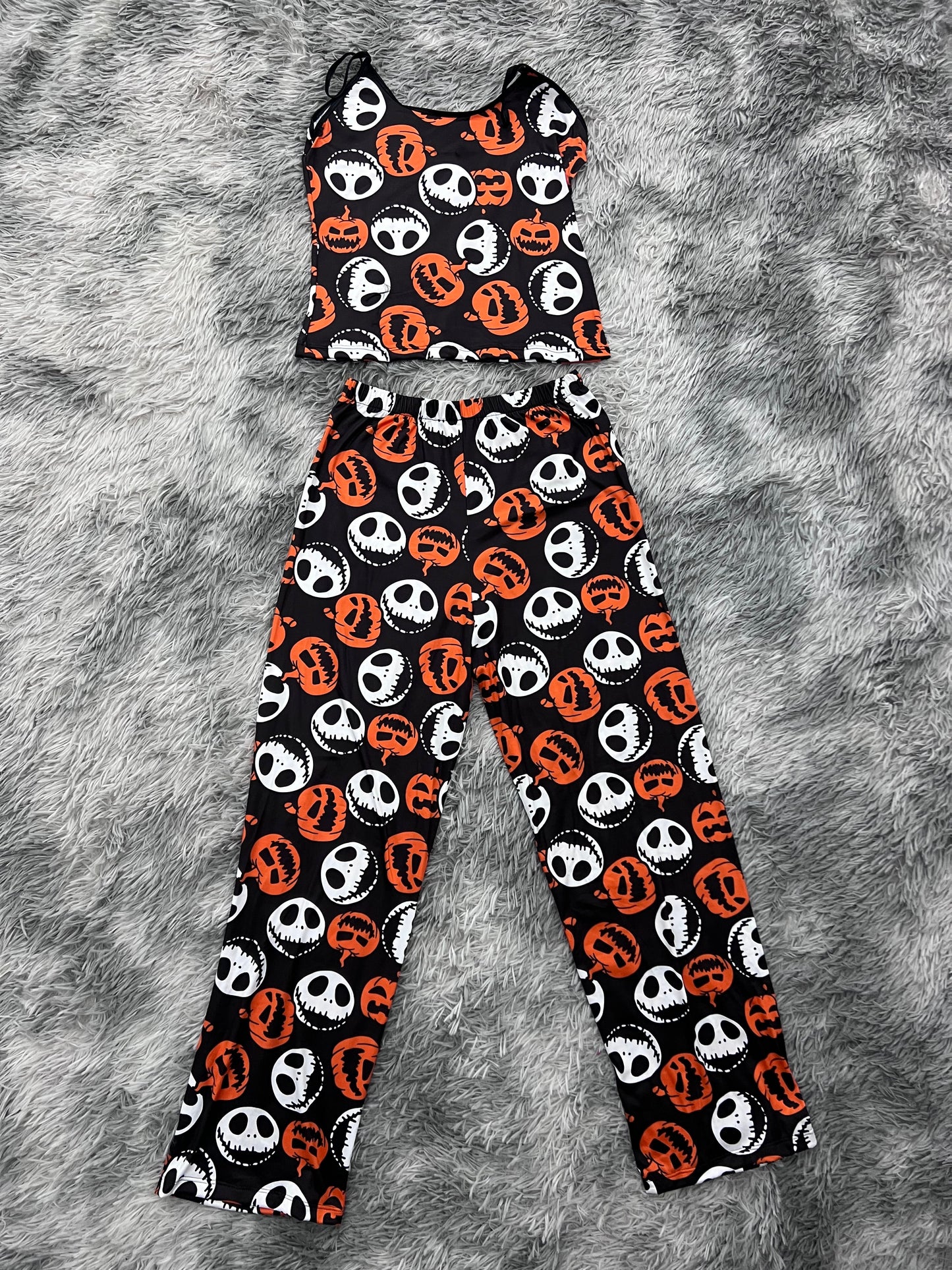 jack y calabaza blusa con pantalón pijama de dama