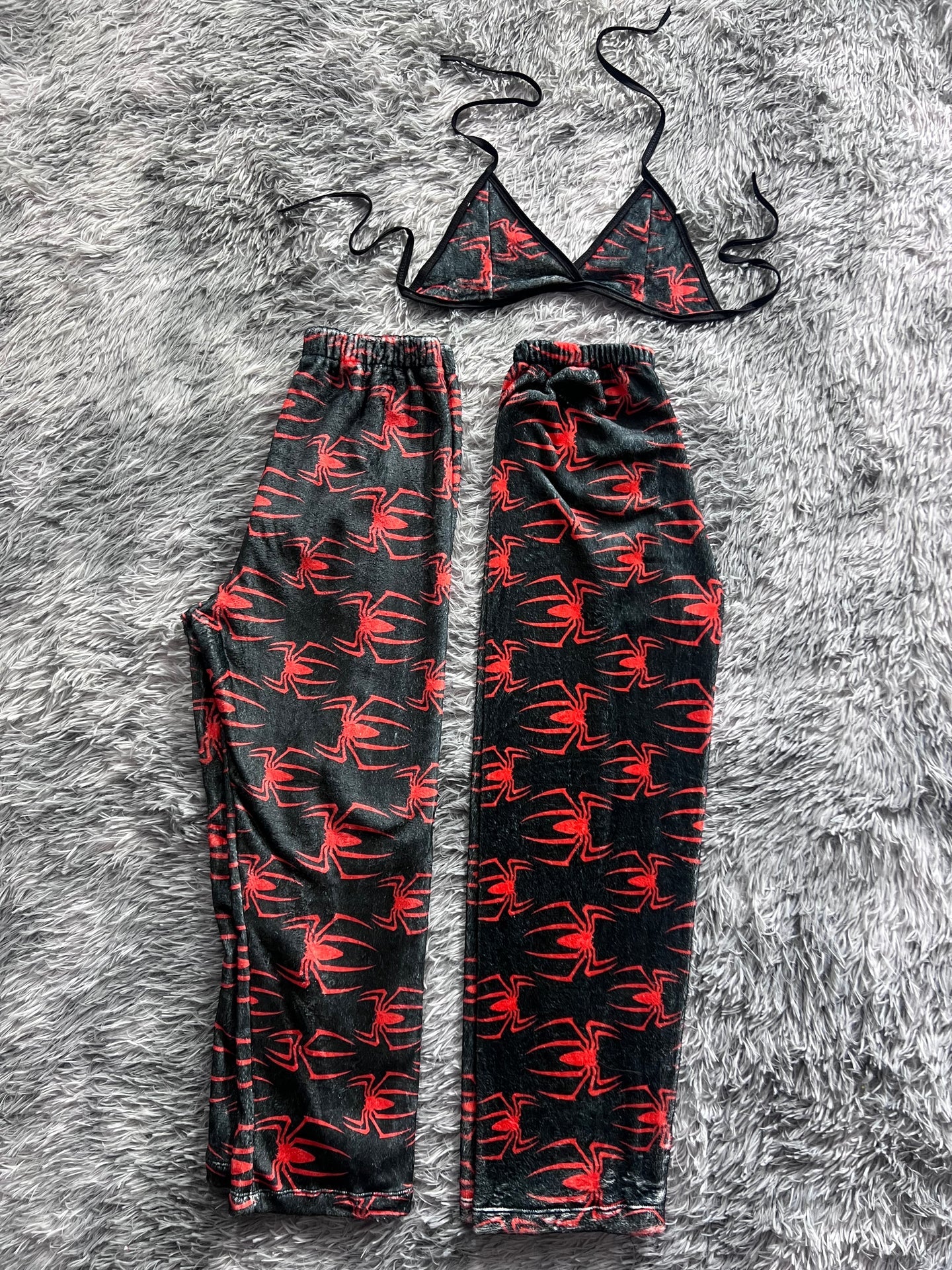 arañas rojas Duo de Pijama Afelpada