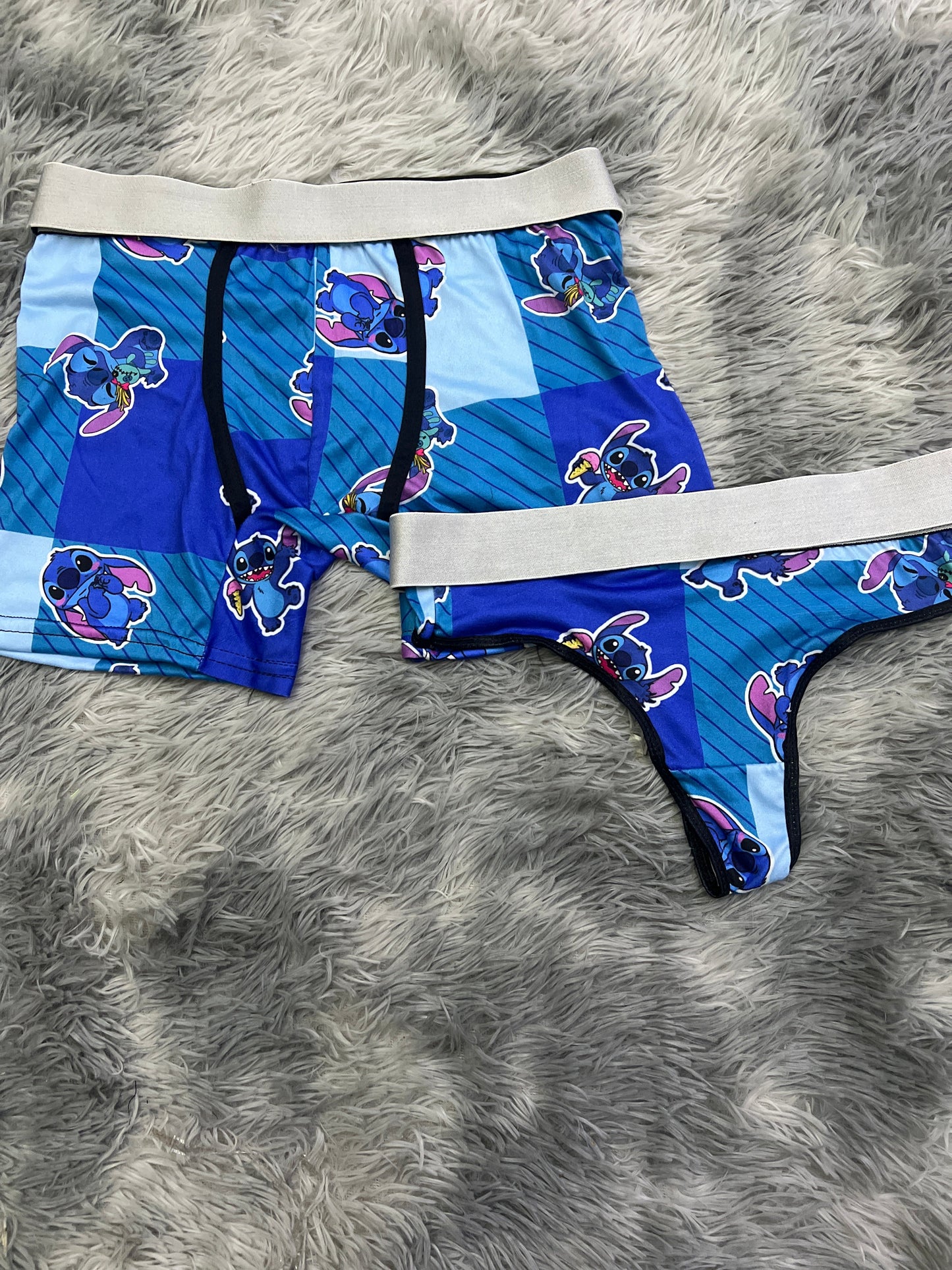 Stitch Plaid Negro duo unitalla con tanga