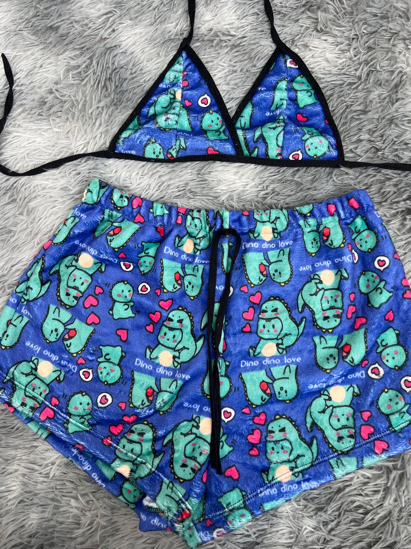dinosaurios top con short unitalla de afelpado