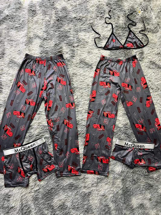 McQueen Gris Duo de pijama de 5 piezas.