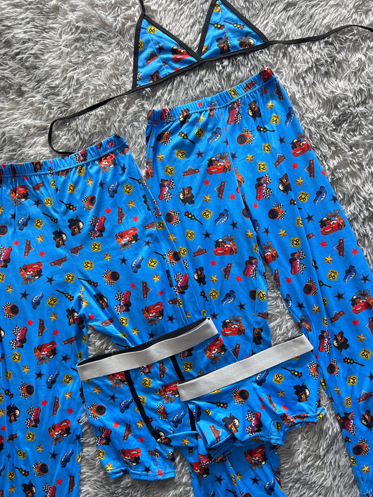 McQueen blue 5 piece pajama set 💛💙🤎