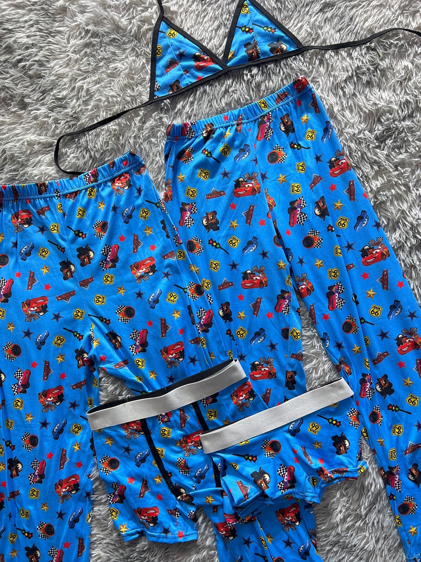McQueen blue 5 piece pajama set 💛💙🤎