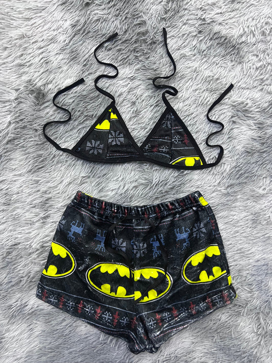 Batman Navideño Top Con Short Unitalla De Afelpado