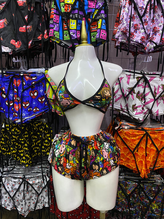 Personajes harry potter Pijama de dama short con top individual de dama