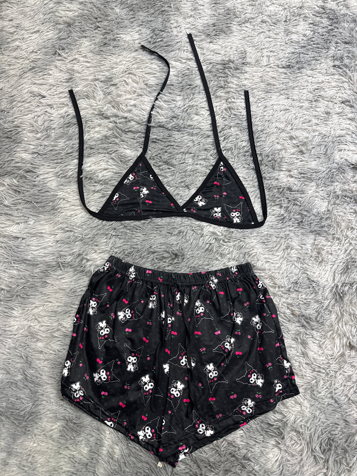 Kuromi Negro Con Cerezas Top Con Short Unitalla De Brush