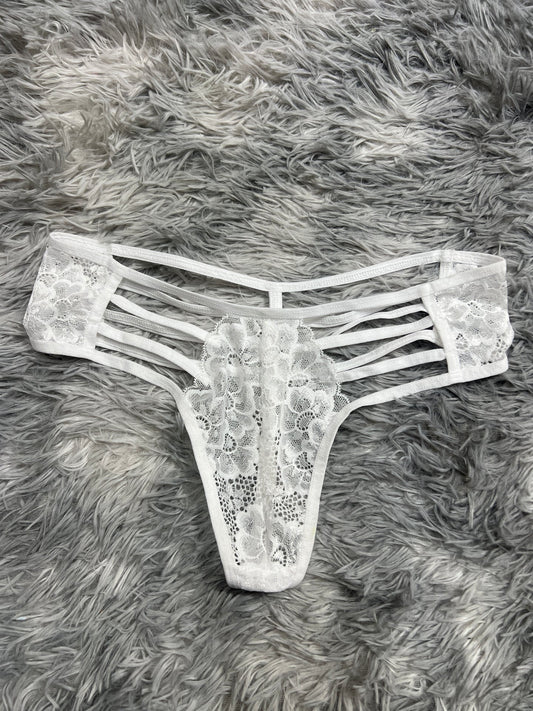 tanga de líneas blanco