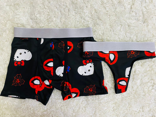 SpiderKitty Heart Negro duo unitalla con tanga