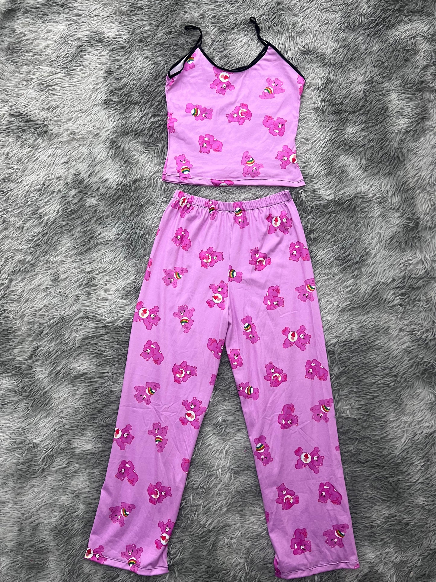 osito cariñosito arcoíris  blusa con pantalón pijama de dama