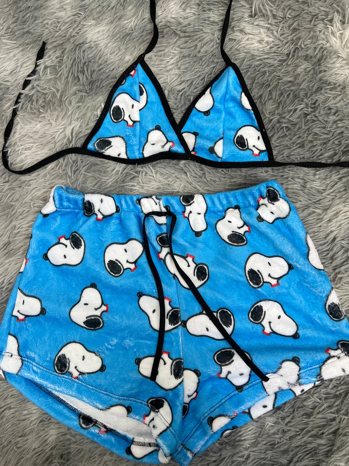 snoopy azul top con short unitalla de afelpado