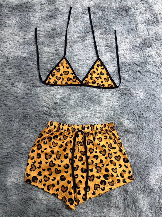 Leopardo Top Con Short Unitalla De Brush