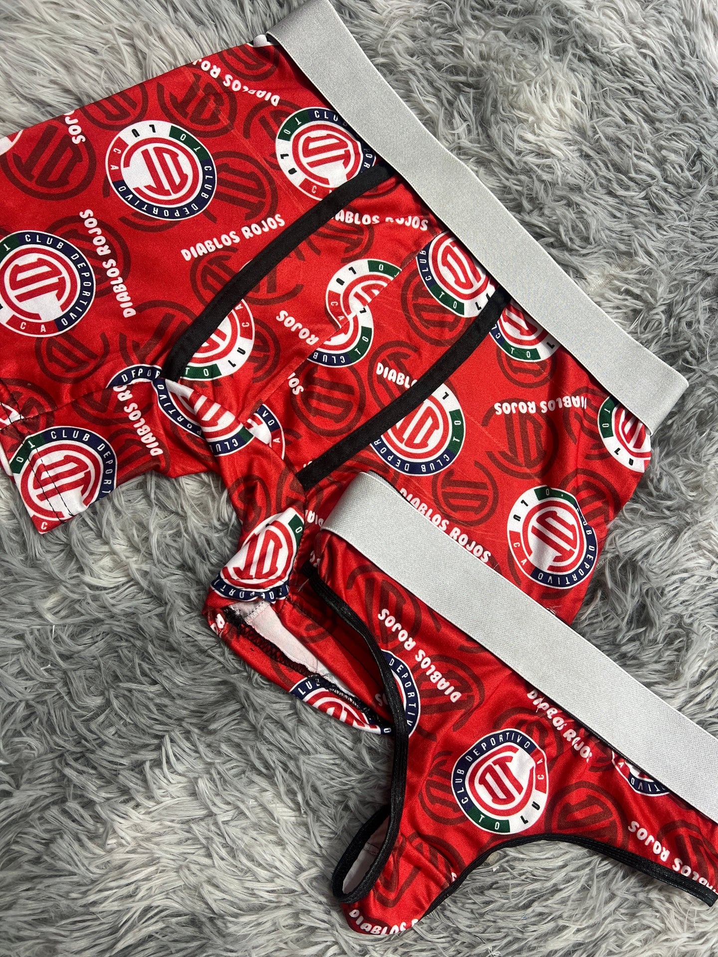 Equipo toluca diablos rojos duo unitalla con tanga xl