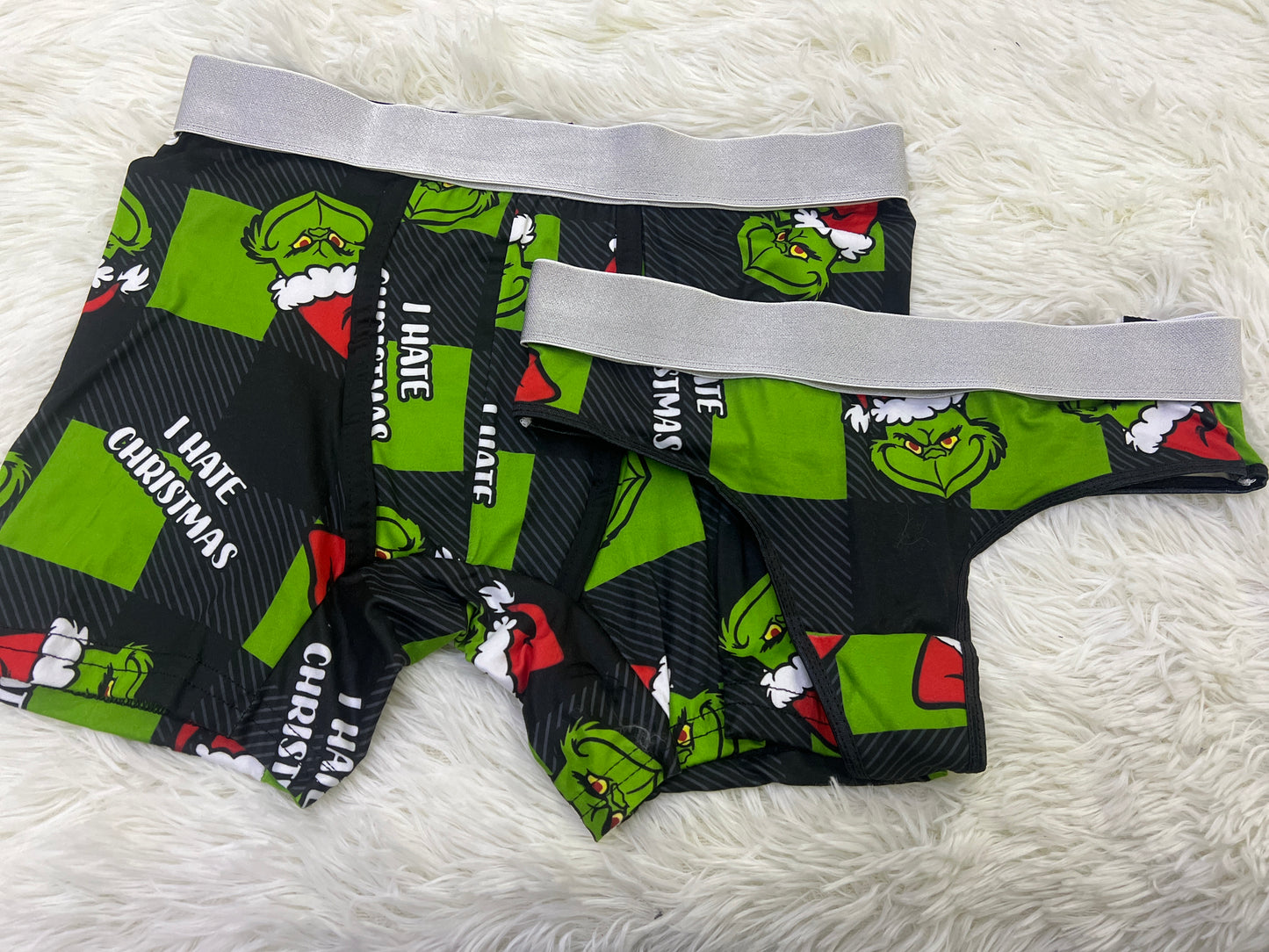 Grinch cuadros verde duo tanga navidad