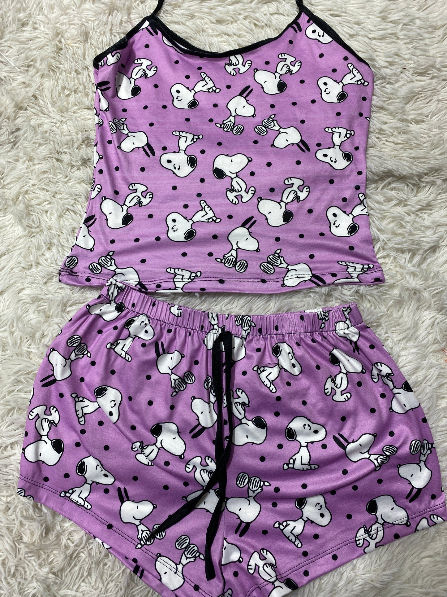 Snoopy morado blusa con short