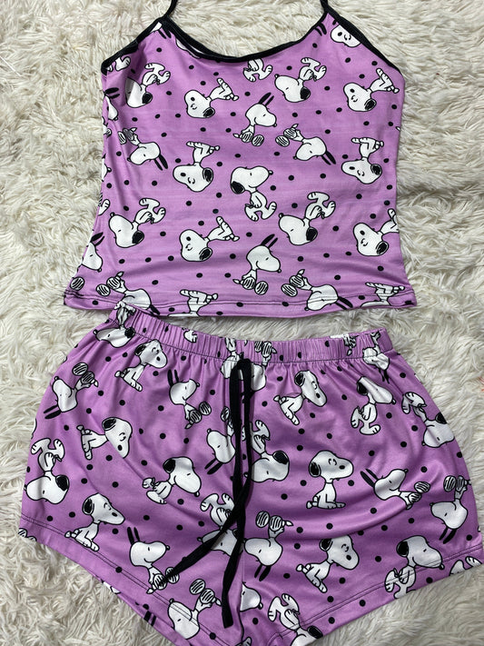 Snoopy Morado Blusa Con Short