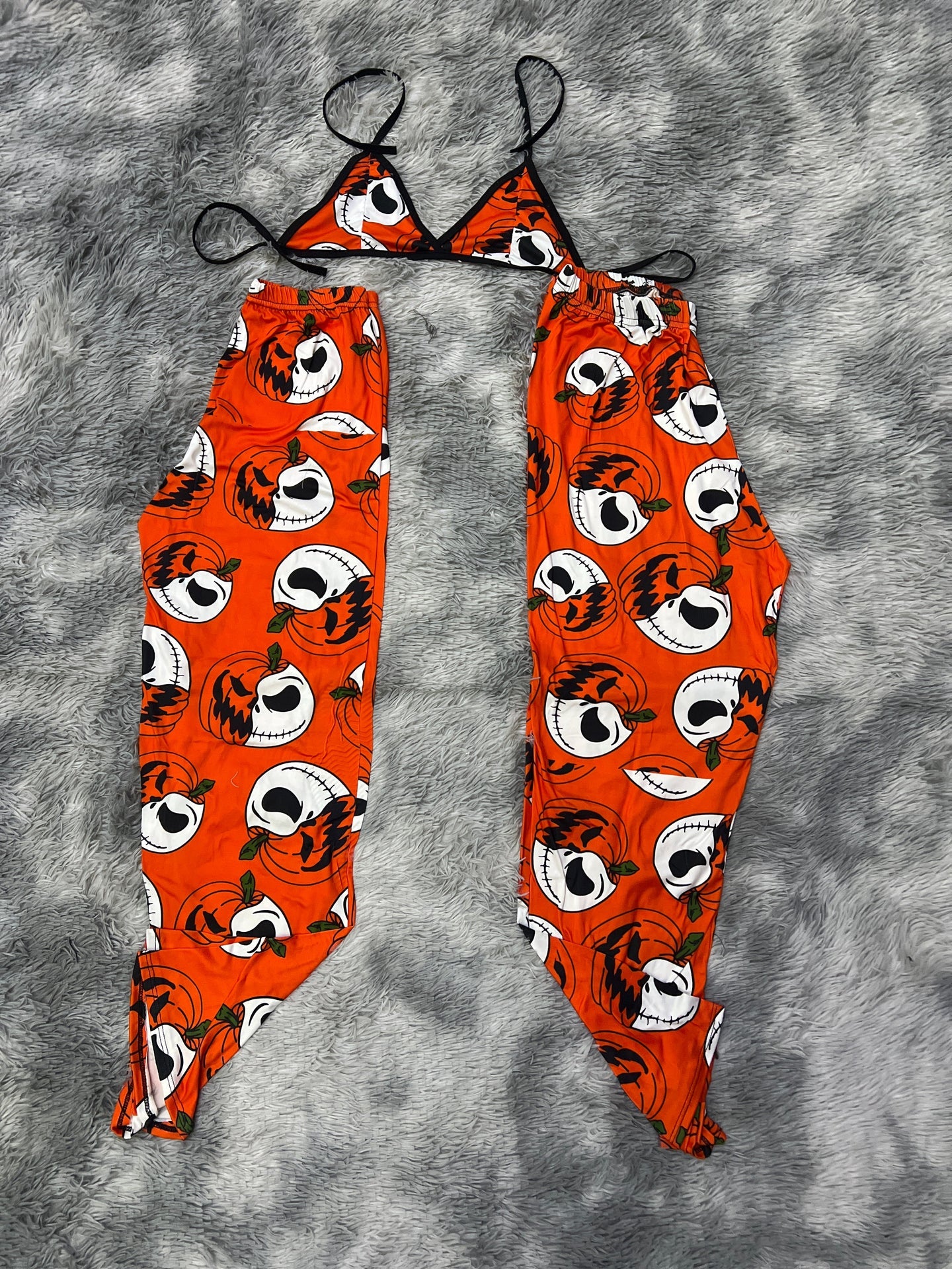Jack calabazas anaranjada duo de pijama afelpada