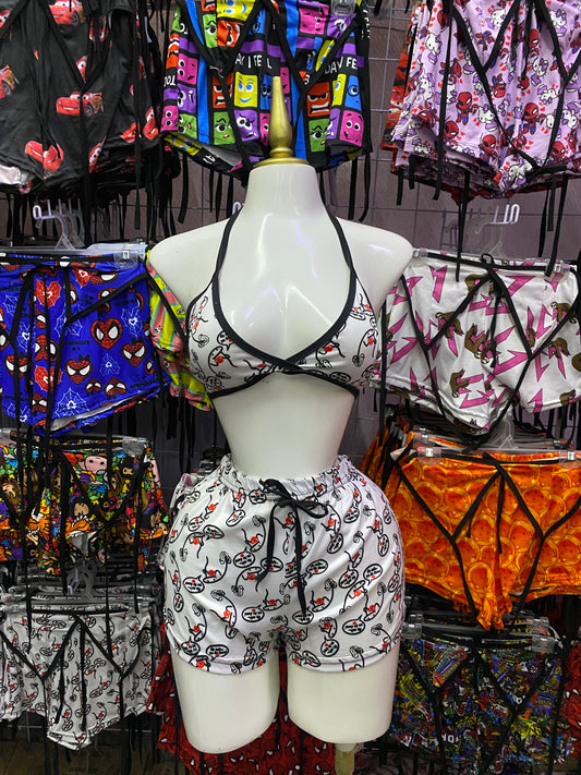 Deformito Pijama de dama short con top individual de dama