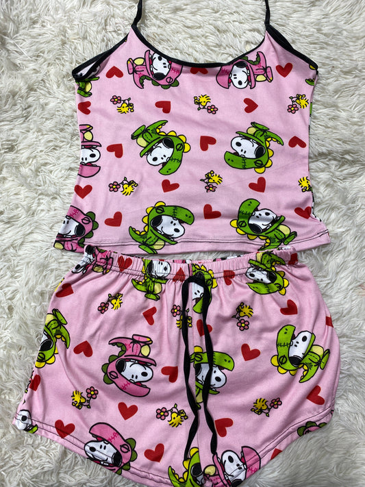 Snoopy Dinosaurio Blusa Con Short