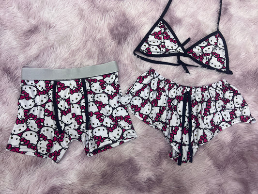Hello Kitty Print Shorts Rosa duo short con top
