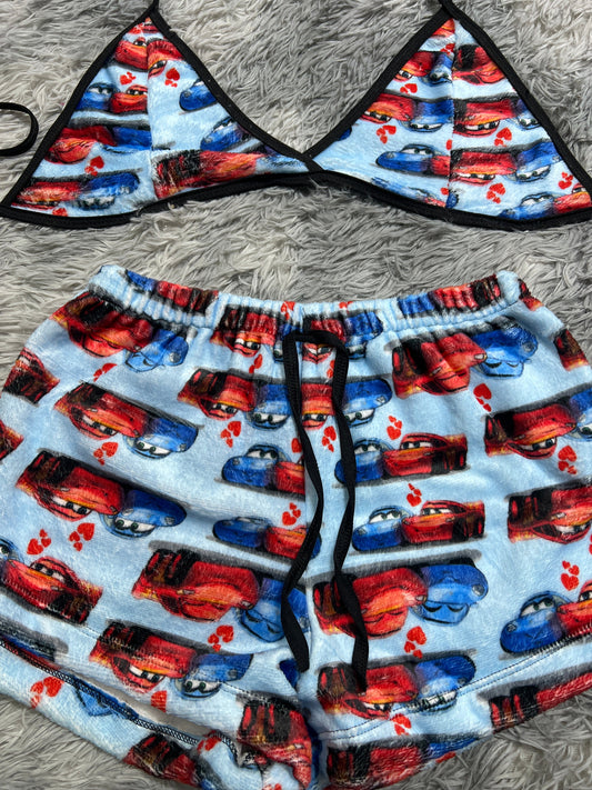 McQueen Y Sally Azul Top Con Short Unitalla De Afelpado