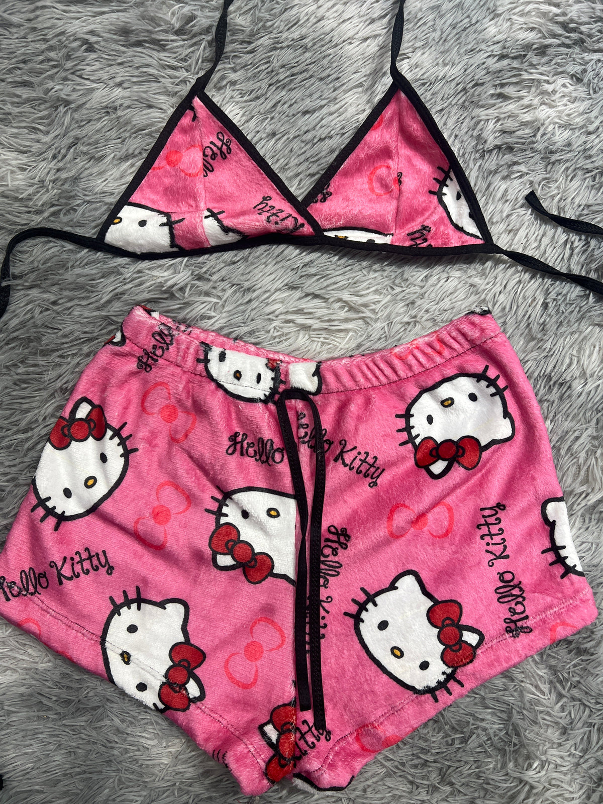 Hello Kitty Rosa Top Con Short Unitalla De Afelpado