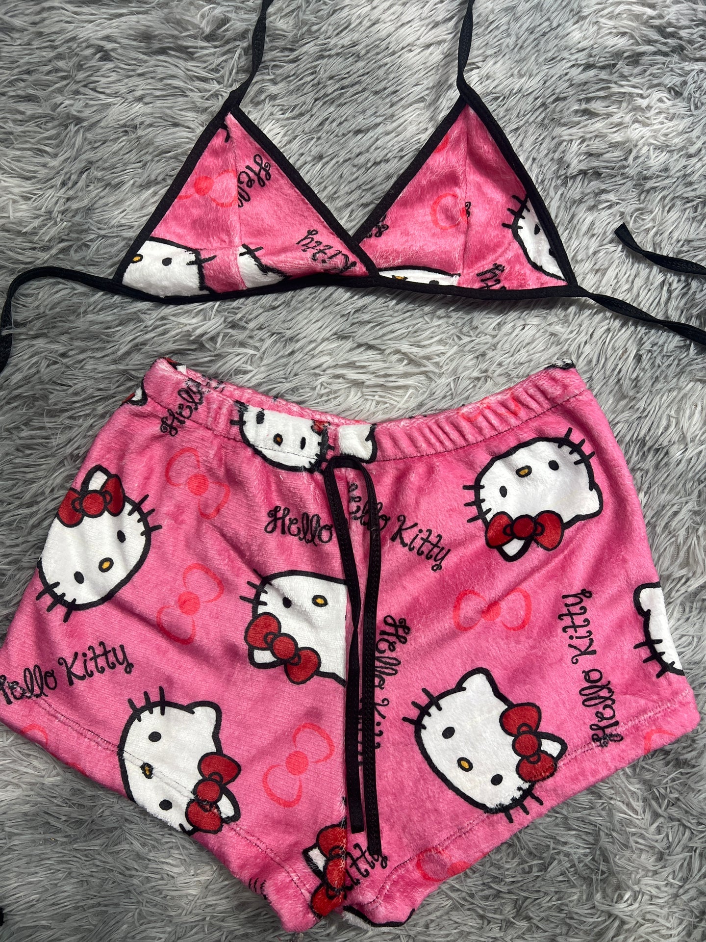 Hello kitty Rosa Top con short Unitalla de afelpado