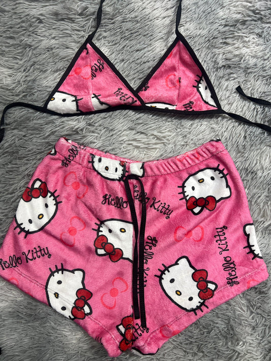 Hello kitty Rosa Top con short Unitalla de afelpado