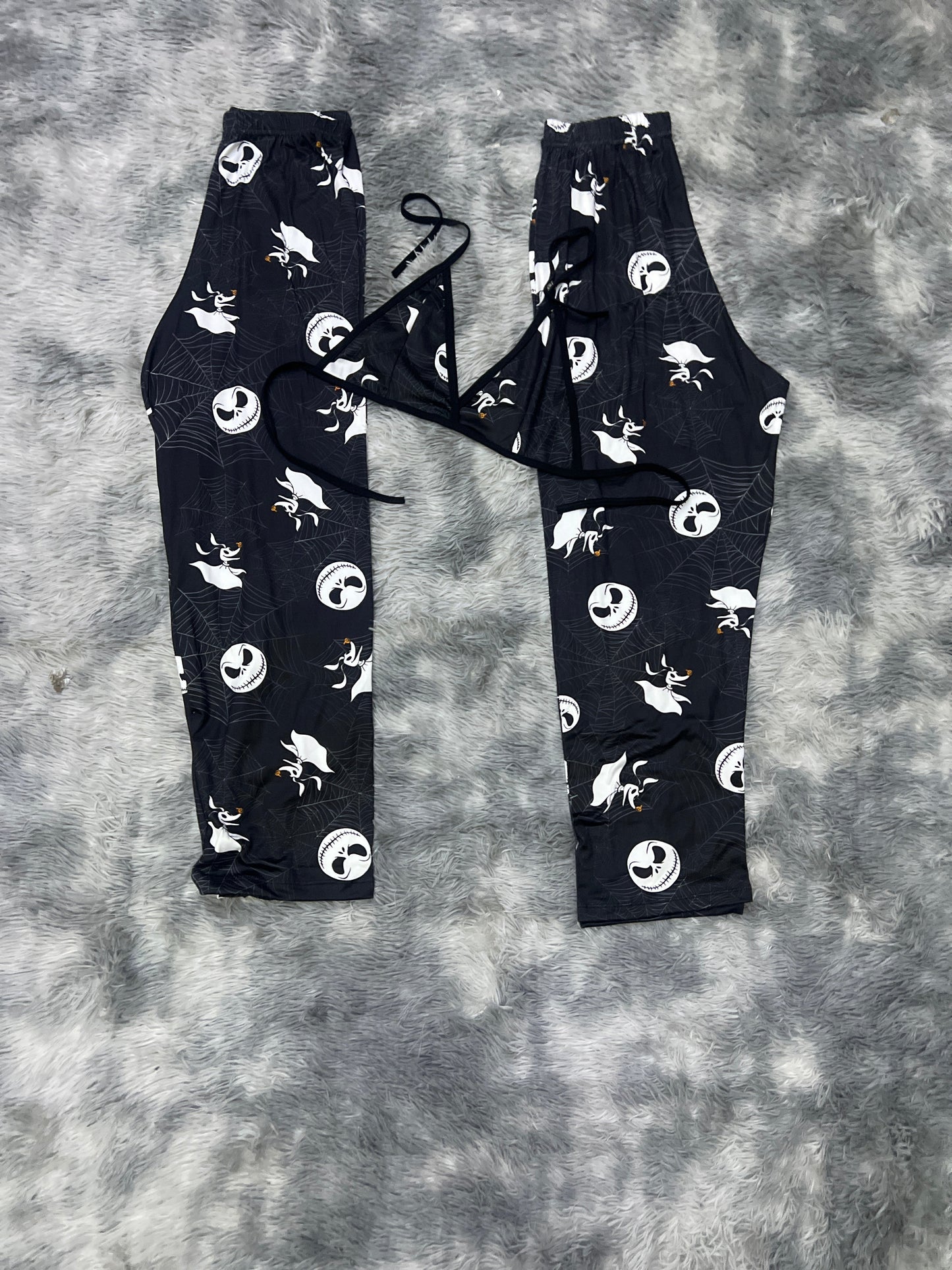 Jack Skellington Negro Duo de pijama afelpada.