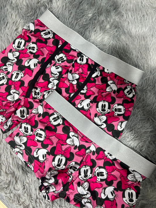 minnie fondo rosa  dúo con boxer XL