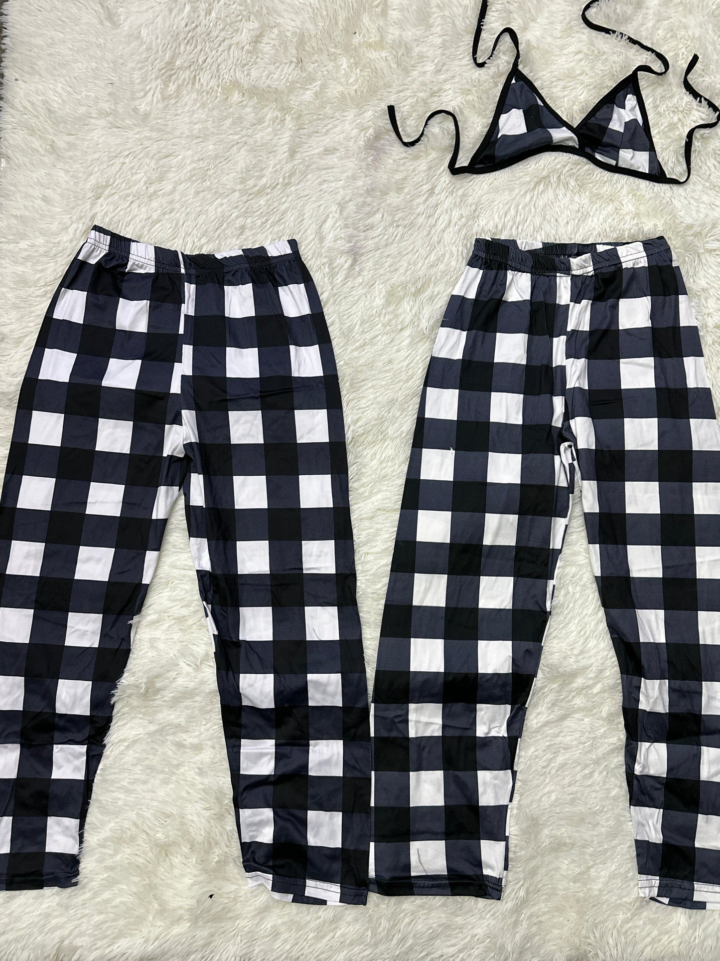 Black White Squares Negro Duo Unitalla De 5 Piezas