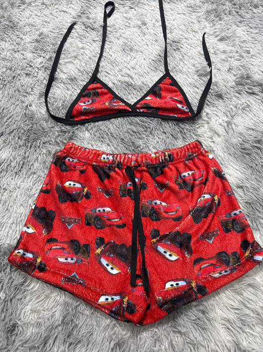 Cars rojo Top con short unitalla de afelpado