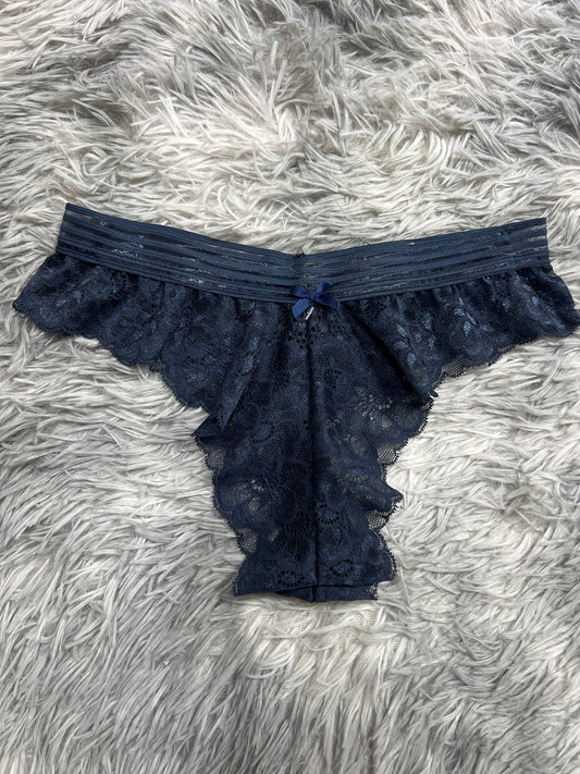 tanga de dama resorte de líneas azul marino