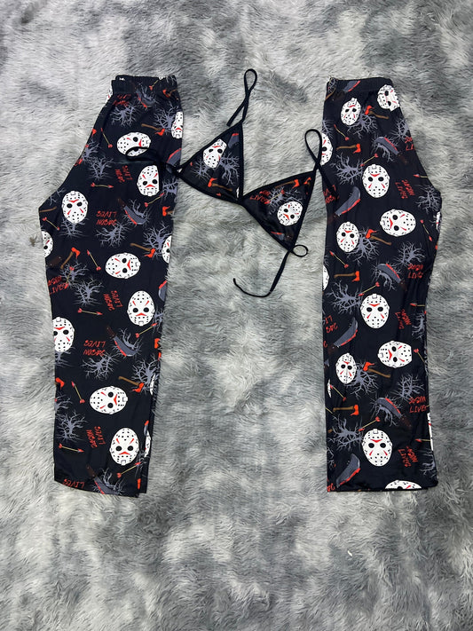 Jason cuchillo duo de pijama afelpada