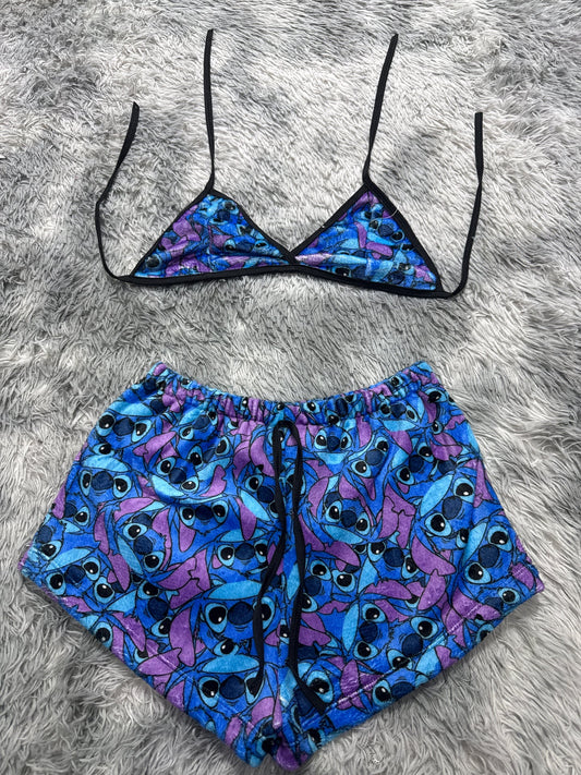 Caras  de Stitch Top con short unitalla de afelpado