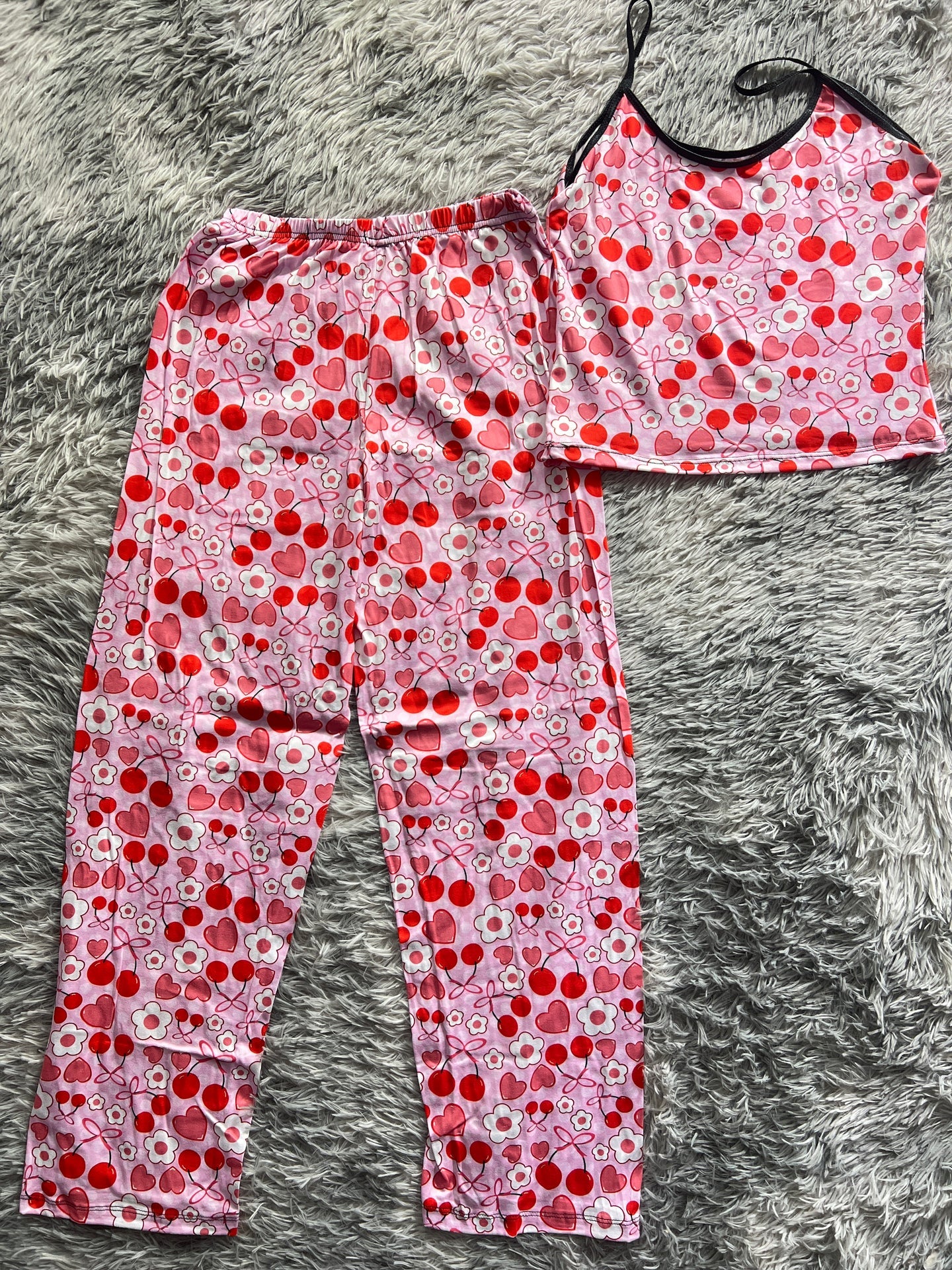 Flores blusa con pantalón pijama de dama