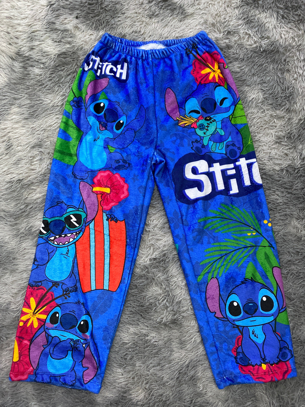 pijama de mujer pantalón afelpado de stitch