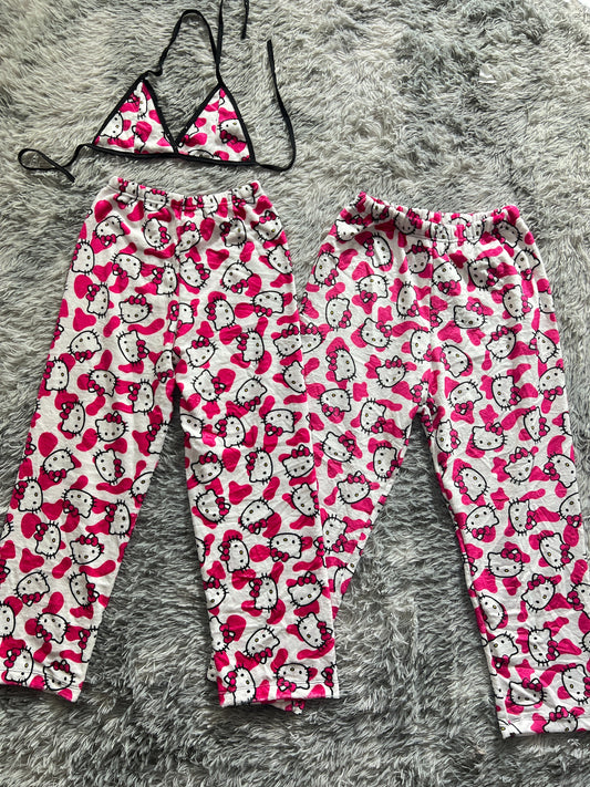 Pijama Afelpado Hello Kitty Vaca Duo