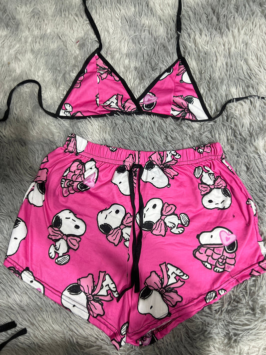 Snoopy Rosa Top Con Short Unitalla De Brush