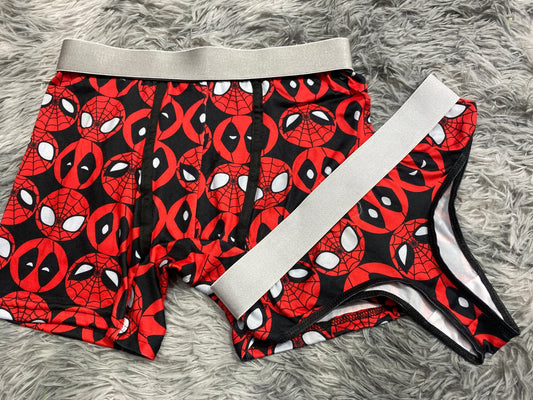 Spiderman y derpool duo de tanga unitalla