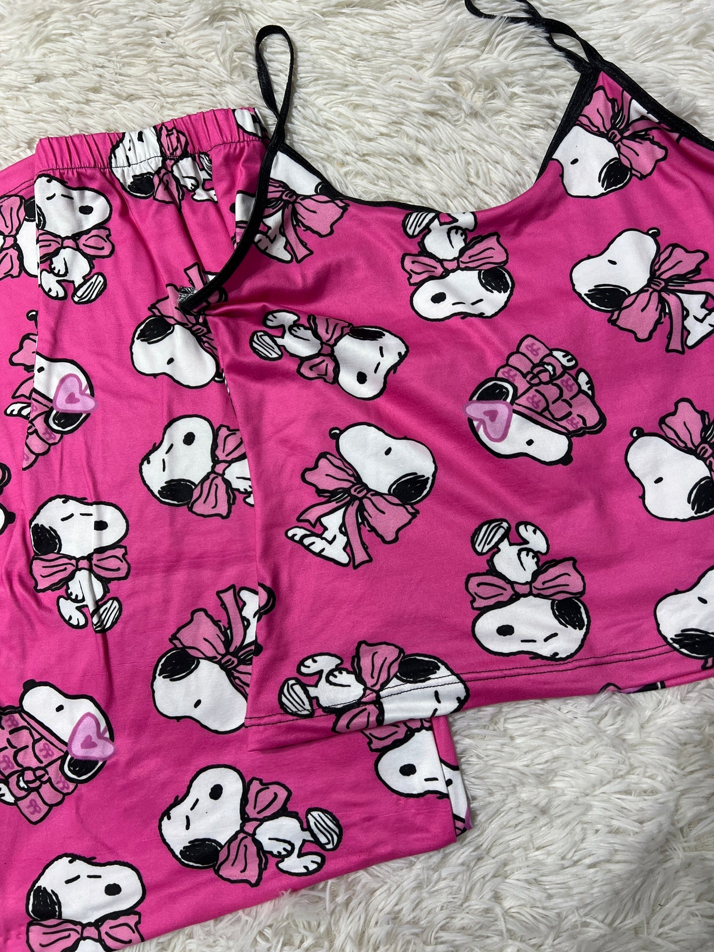 Snoopy rosa Blusa con pantalón pijama de dama