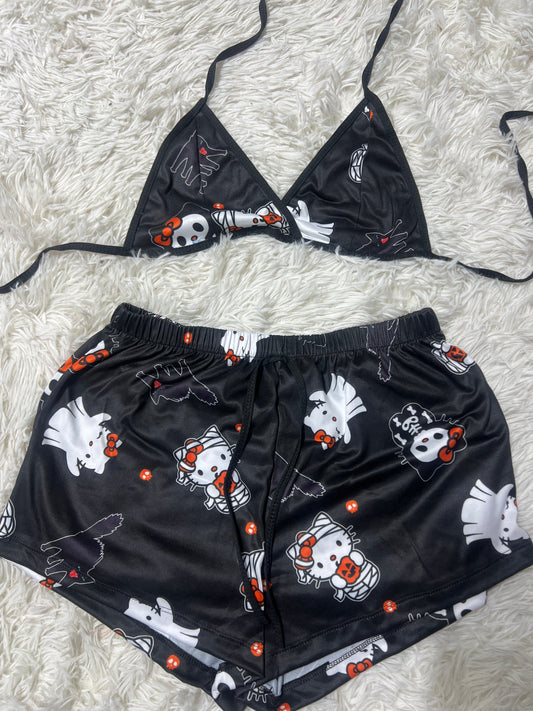 Hello Kitty Halloween Top Con Short Unitalla De Brush