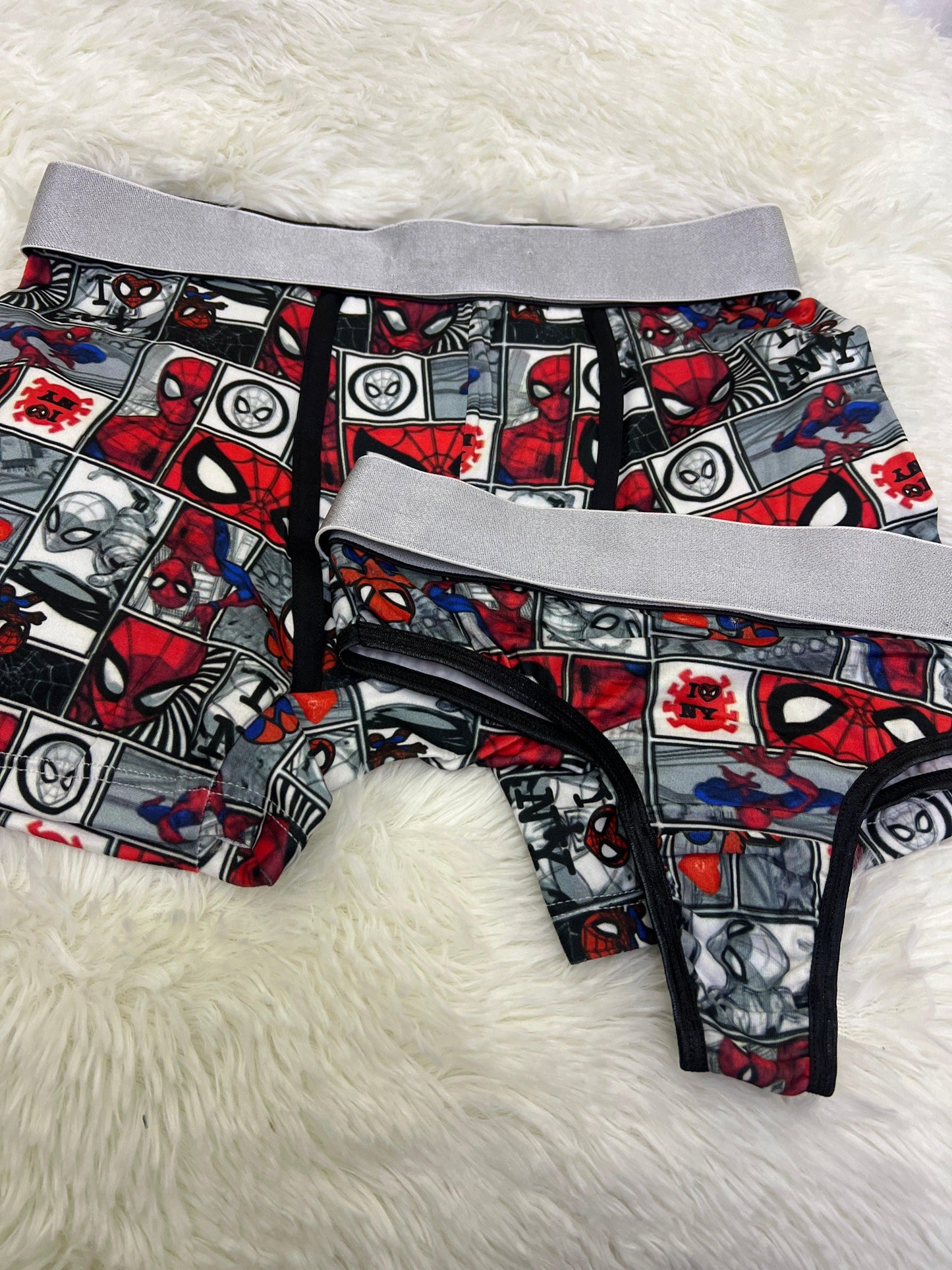 Grey Spiderman out couples matching underwear - Fundies